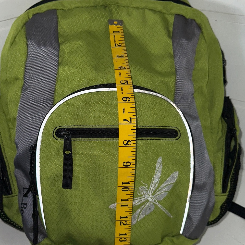 LL Bean chartreuse nylon back pack - Picture 8 of 12